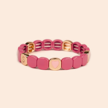 Bracelet Colorful Coeur Pourpre Octobre Rose