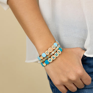 BRACELET COLORFUL Mum Bleu Givré