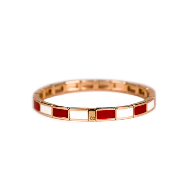 BRACELET FIN Serti Rouge & Blanc