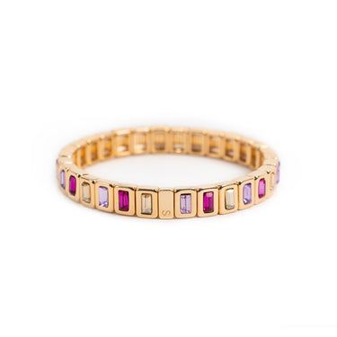 BRACELET COLORCRISTAL Rectangle Rose & Lilas