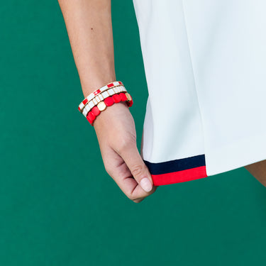 BRACELET FIN Serti Rouge & Blanc