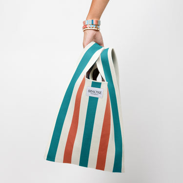 Sac bayadère Blanc Corail Aqua