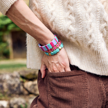 BRACELET COACHELLA Rose Fushia & Pourpre